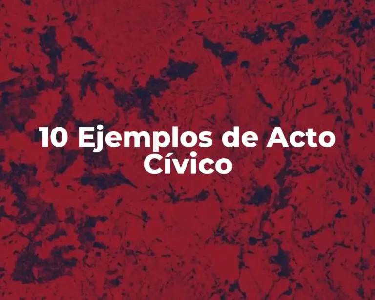 10 Ejemplos de Acto Cívico
