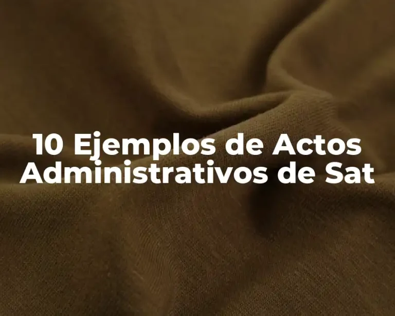 10 Ejemplos de Actos Administrativos de Sat
