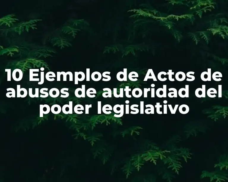 10 Ejemplos de Actos de abusos de autoridad del poder legislativo