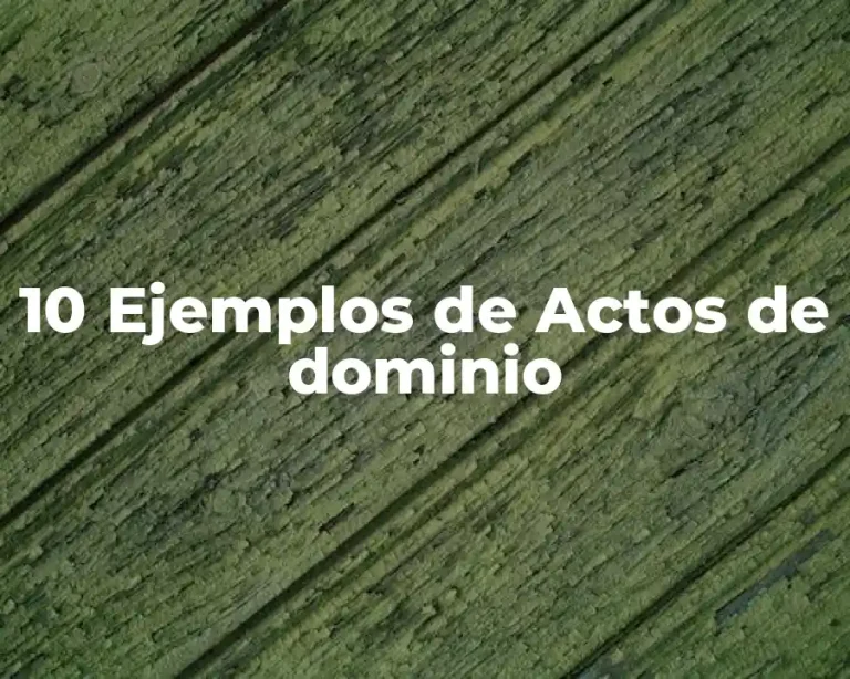 10 Ejemplos de Actos de dominio