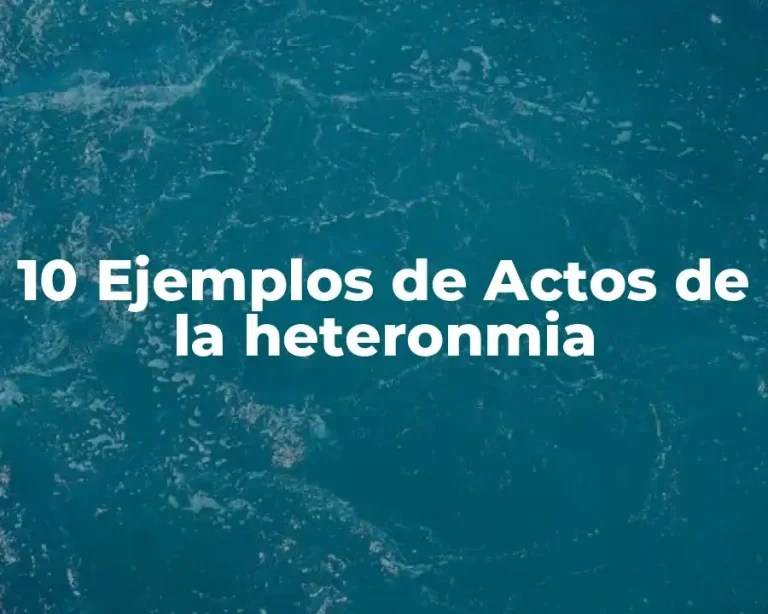 10 Ejemplos de Actos de la heteronmia