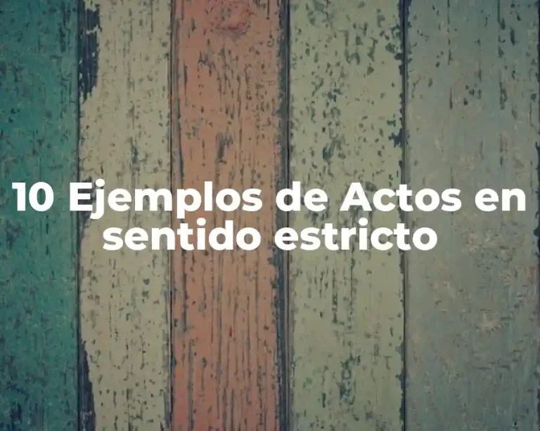 10 Ejemplos de Actos en sentido estricto