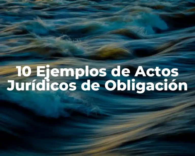 10 Ejemplos de Actos Jurídicos de Obligación