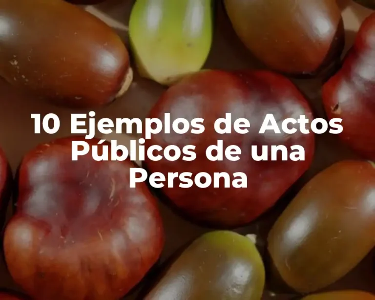 10 Ejemplos de Actos Públicos de una Persona