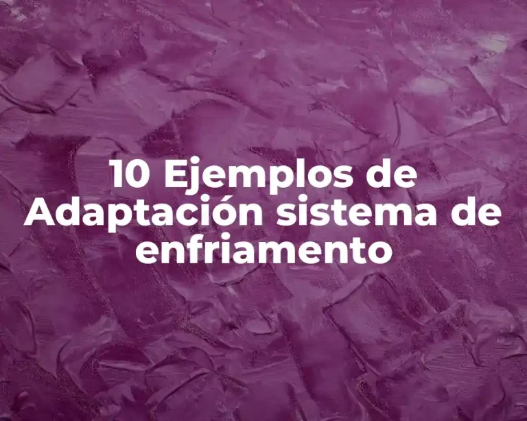 10 Ejemplos de Adaptación sistema de enfriamento