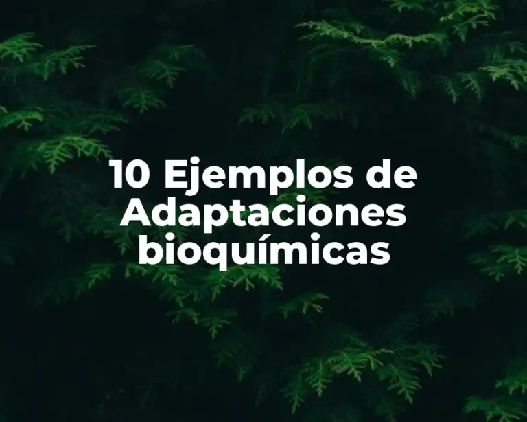10 Ejemplos de Adaptaciones bioquímicas