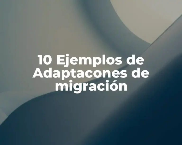 10 Ejemplos de Adaptacones de migración
