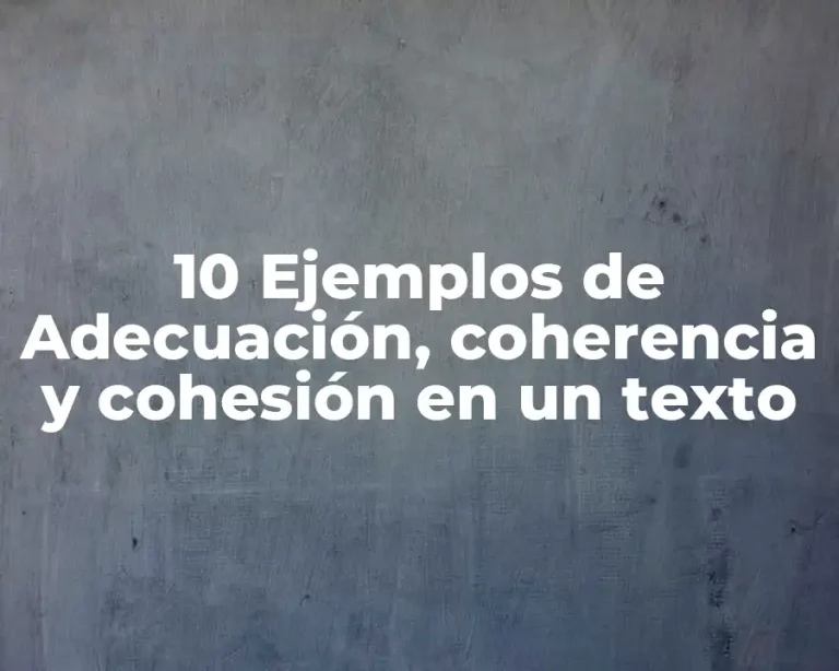 10 Ejemplos de Adecuación, coherencia y cohesión en un texto