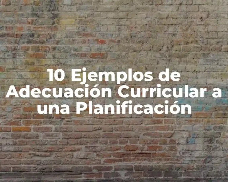 10 Ejemplos de Adecuación Curricular a una Planificación