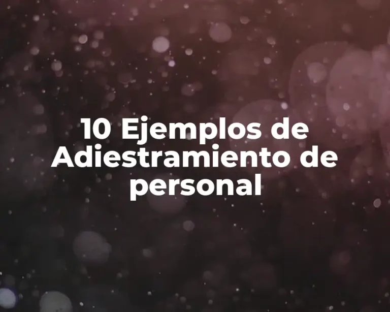 10 Ejemplos de Adiestramiento de personal