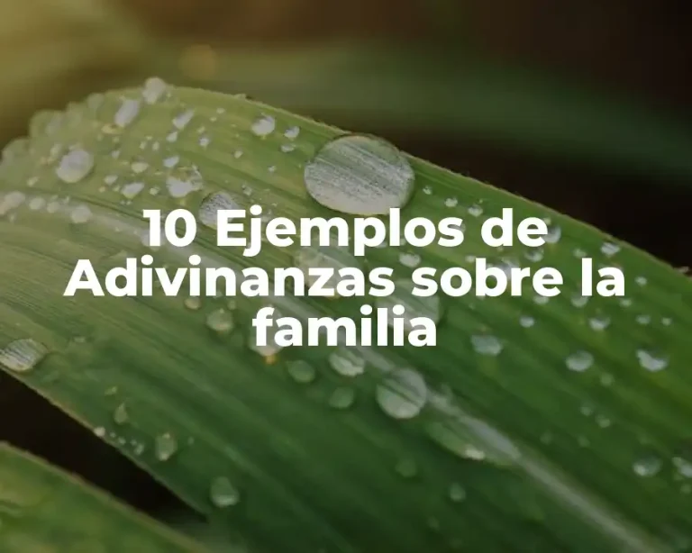 10 Ejemplos de Adivinanzas sobre la familia