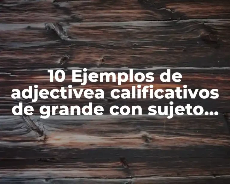 10 Ejemplos de adjectivea calificativos de grande con sujeto predicado