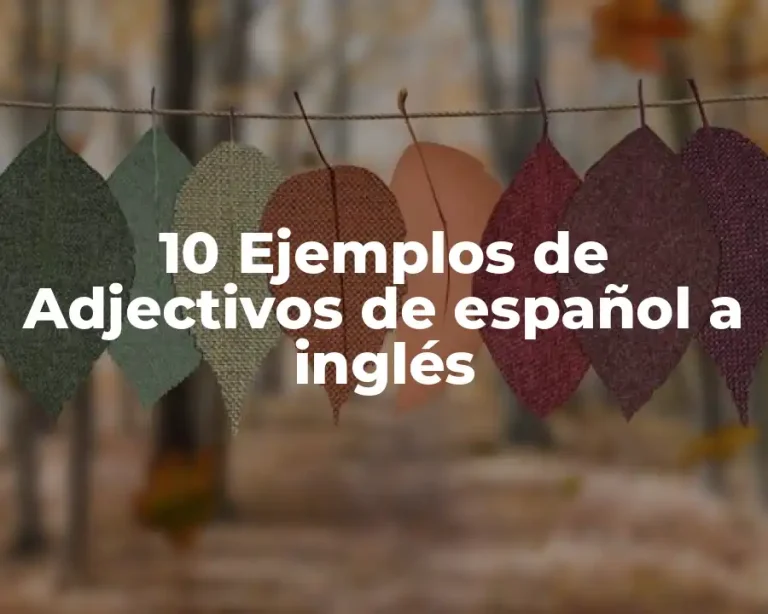 10 Ejemplos de Adjectivos de español a inglés