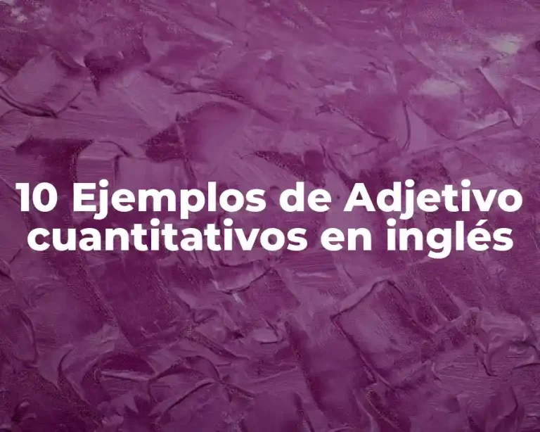 10 Ejemplos de Adjetivo cuantitativos en inglés