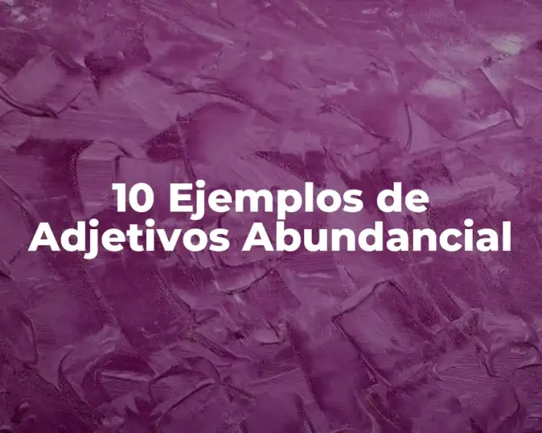 10 Ejemplos de Adjetivos Abundancial