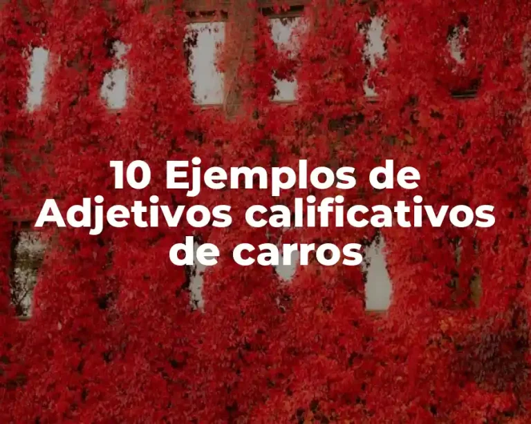 10 Ejemplos de Adjetivos calificativos de carros