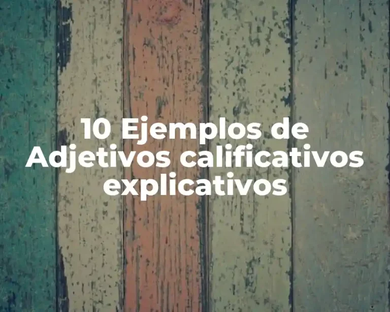 10 Ejemplos de Adjetivos calificativos explicativos