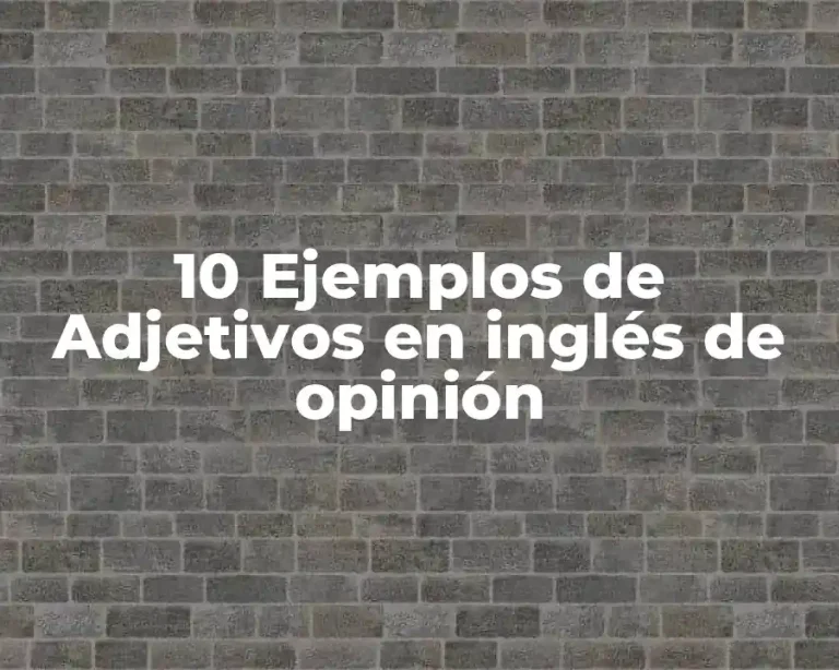 10 Ejemplos de Adjetivos en inglés de opinión