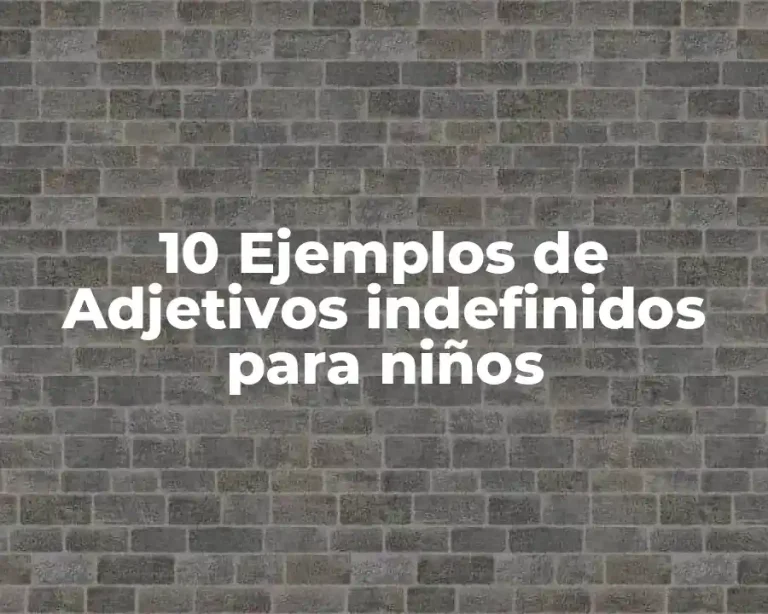 10 Ejemplos de Adjetivos indefinidos para niños