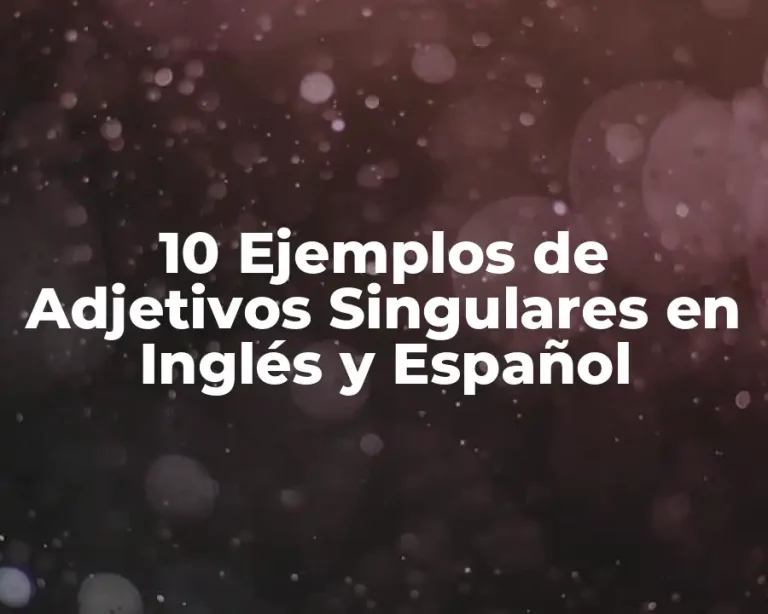 10 Ejemplos de Adjetivos Singulares en Inglés y Español