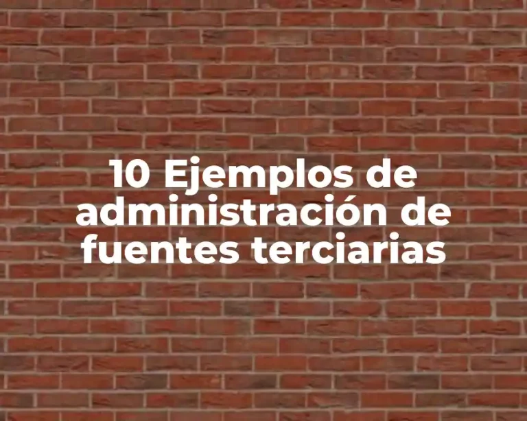 10 Ejemplos de administración de fuentes terciarias