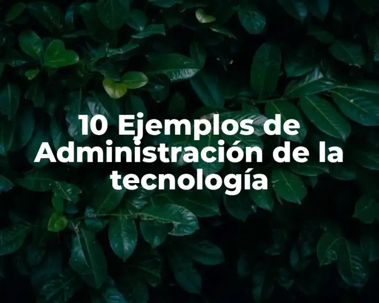 10 Ejemplos de Administración de la tecnología