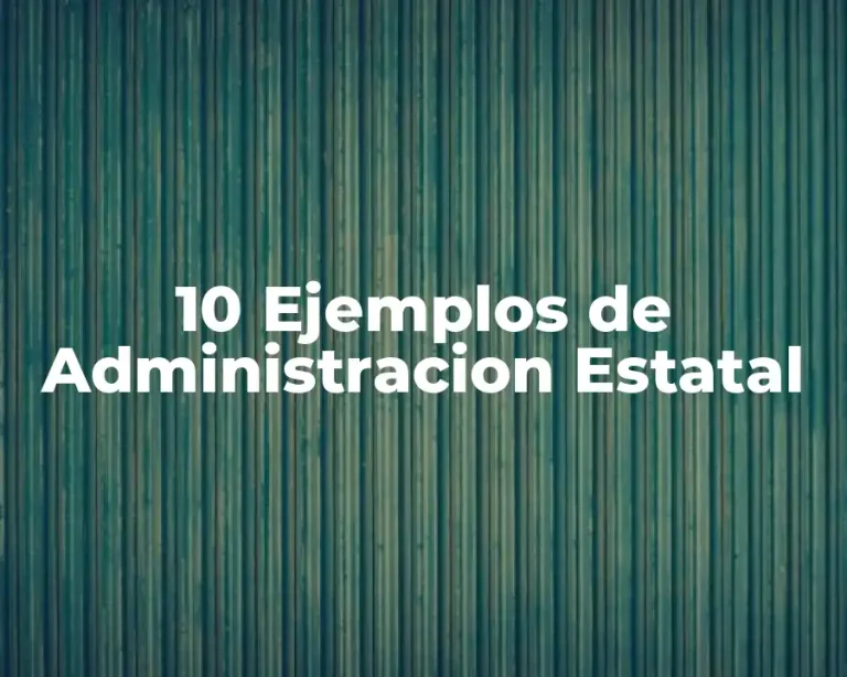 10 Ejemplos de Administracion Estatal