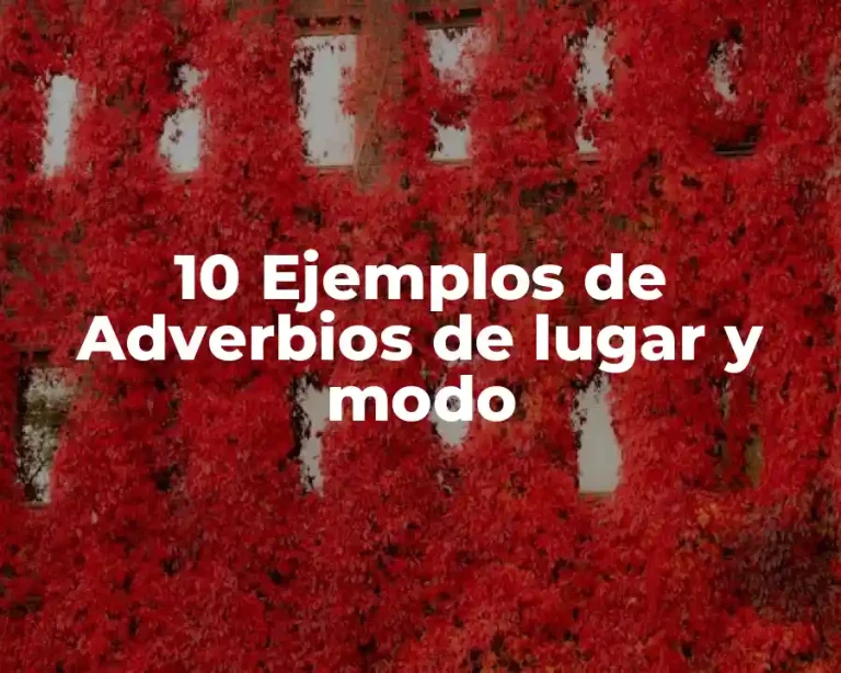10 Ejemplos de Adverbios de lugar y modo