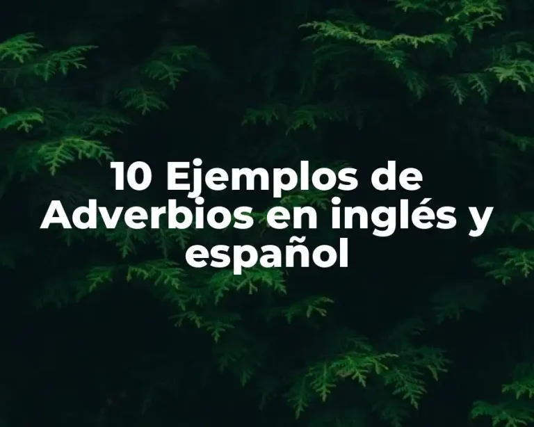 10 Ejemplos de Adverbios en inglés y español
