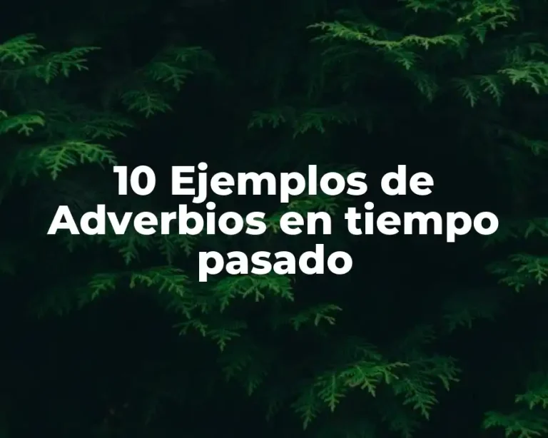 10 Ejemplos de Adverbios en tiempo pasado