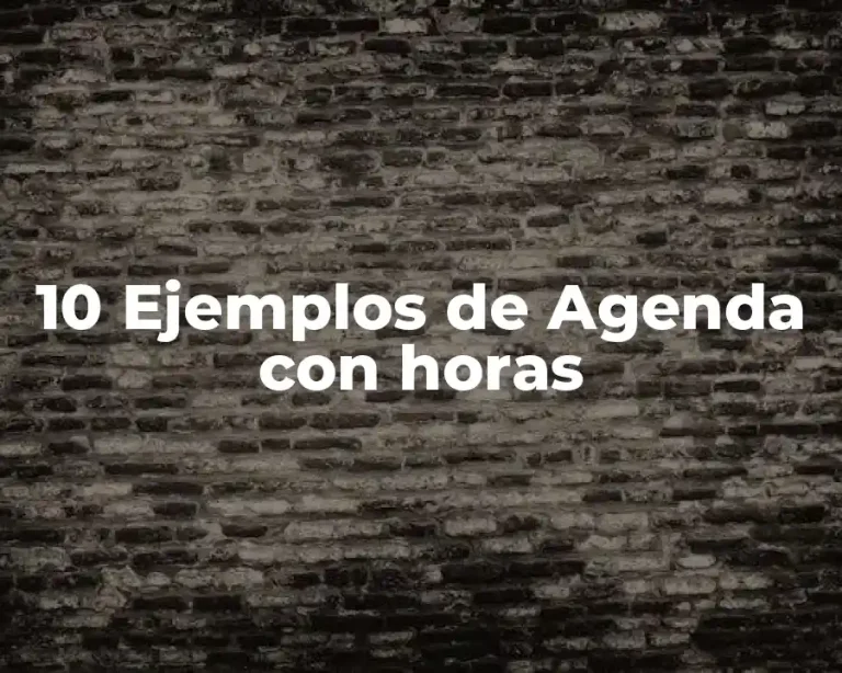 10 Ejemplos de Agenda con horas