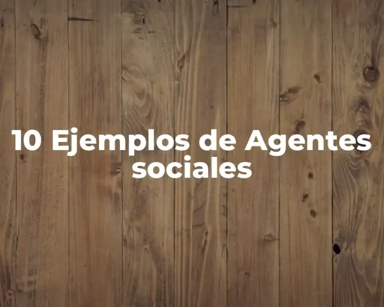 10 Ejemplos de Agentes sociales