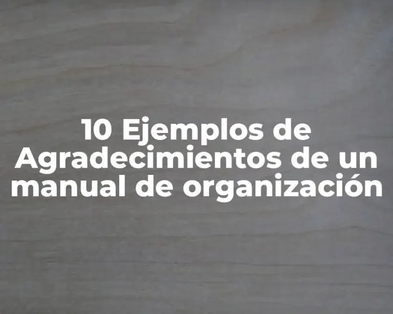 10 Ejemplos de Agradecimientos de un manual de organización