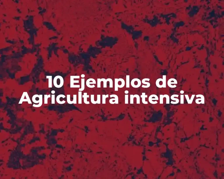 10 Ejemplos de Agricultura intensiva