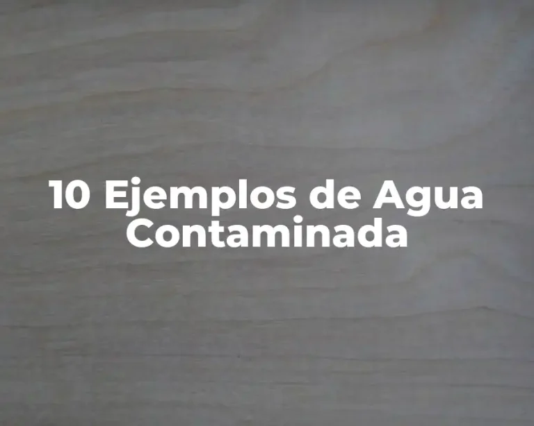 10 Ejemplos de Agua Contaminada