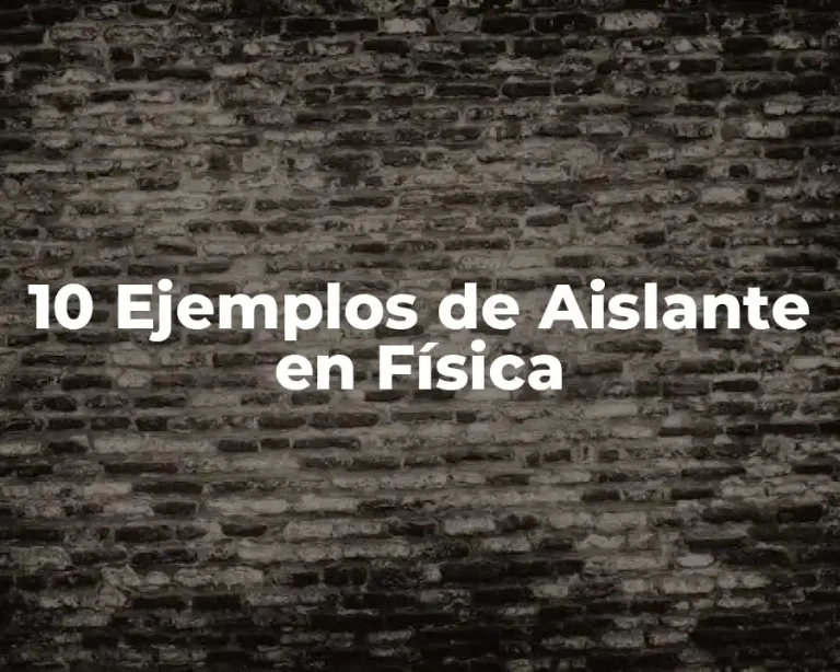 10 Ejemplos de Aislante en Física