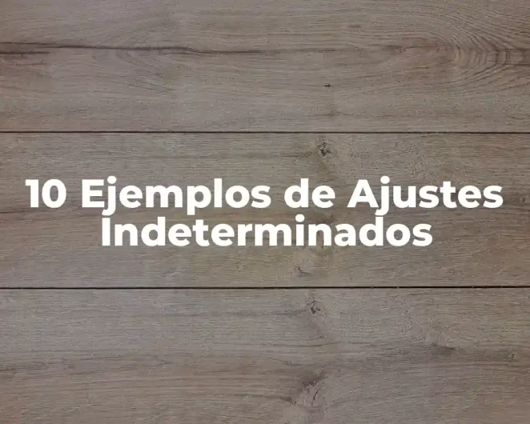 10 Ejemplos de Ajustes Indeterminados
