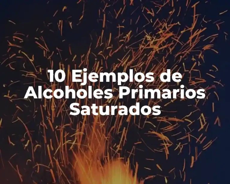 10 Ejemplos de Alcoholes Primarios Saturados