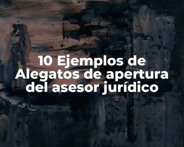 10 Ejemplos de Alegatos de apertura del asesor jurídico