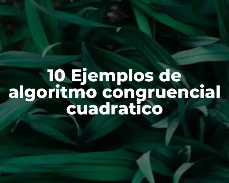 10 Ejemplos de algoritmo congruencial cuadratico