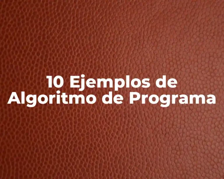 10 Ejemplos de Algoritmo de Programa