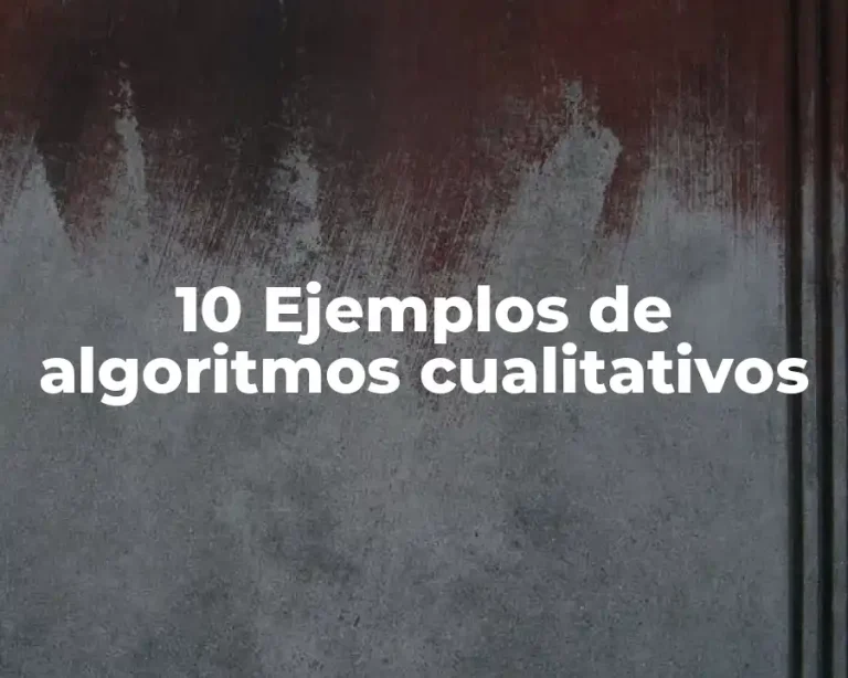 10 Ejemplos de algoritmos cualitativos