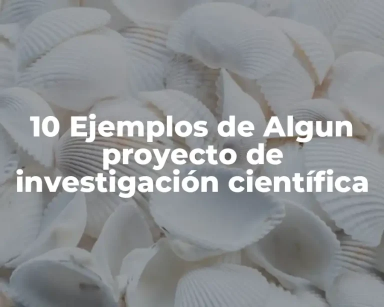 10 Ejemplos de Algun proyecto de investigación científica