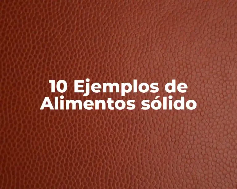 10 Ejemplos de Alimentos sólido