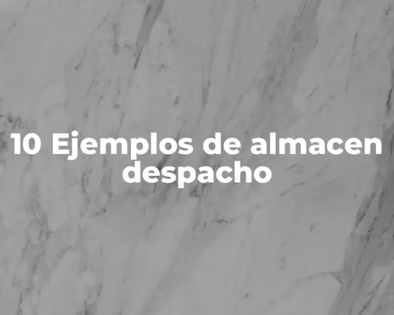 10 Ejemplos de almacen despacho