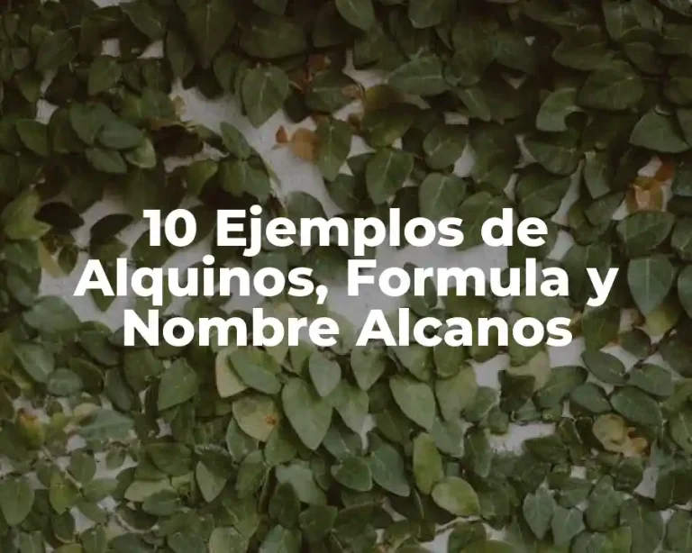 10 Ejemplos de Alquinos, Formula y Nombre Alcanos