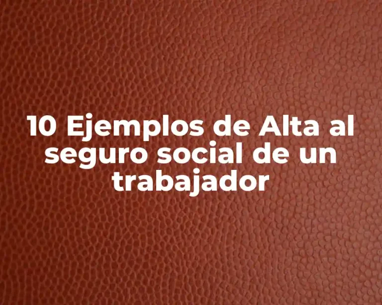 10 Ejemplos de Alta al seguro social de un trabajador