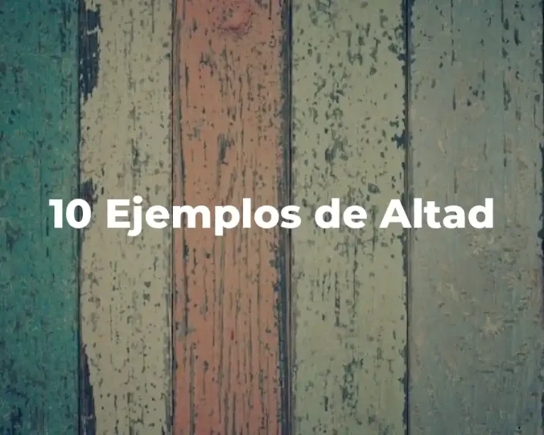 10 Ejemplos de Altad