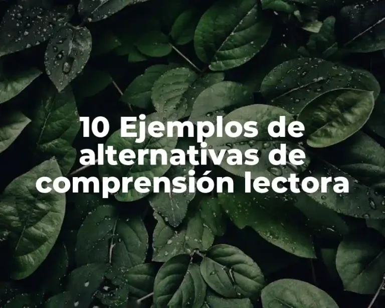 10 Ejemplos de alternativas de comprensión lectora