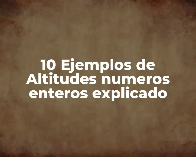 10 Ejemplos de Altitudes numeros enteros explicado